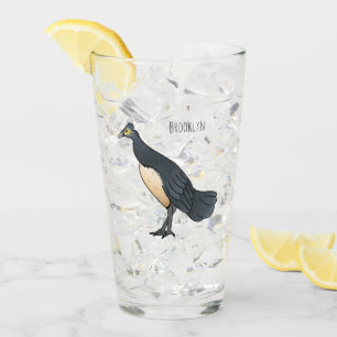 Maleo bird cartoon illustration glass