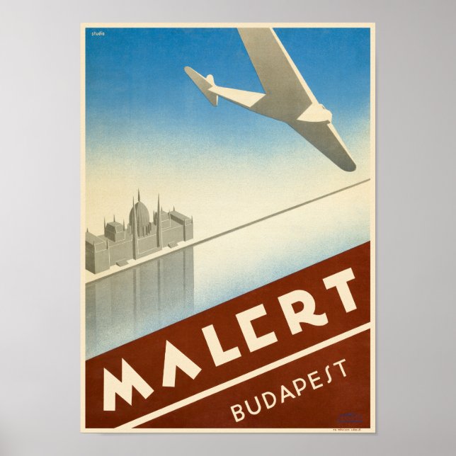 Malert Budapest Hongrie Poster vintage 1934 (Devant)