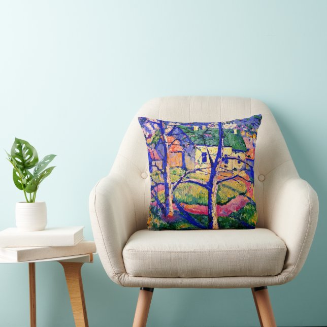 Malevich - Apple Trees in Blossom Throw Pillow (Chair)