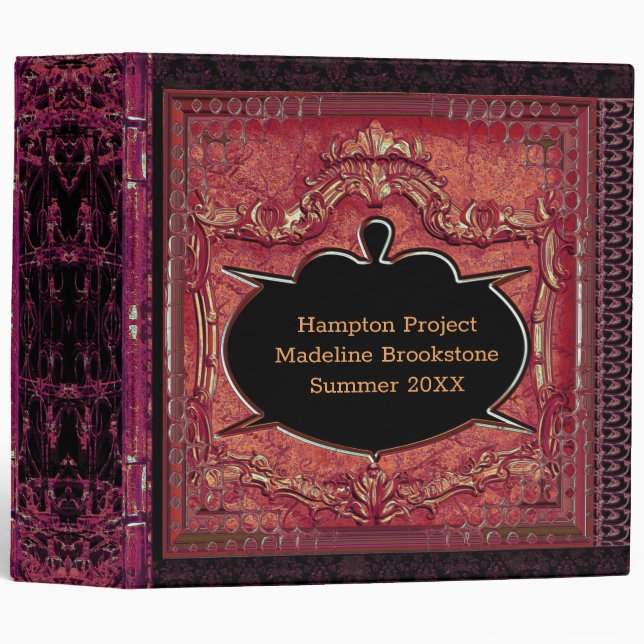 Malfontina Bohemian Chic Monogram Binder (Front/Spine)