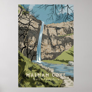 Malham Cove North Yorkshire Travel Poster