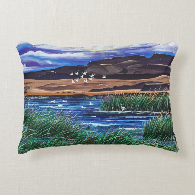 Malheur Bird Refuge Pillow (Front)