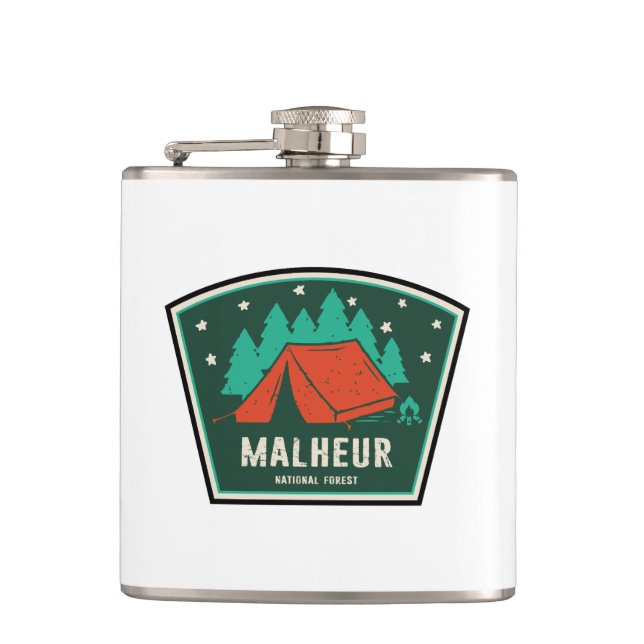 Malheur National Forest Camping Hip Flask (Front)