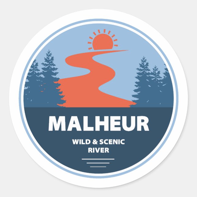 Malheur Wild And Scenic River Oregon Classic Round Sticker (Front)