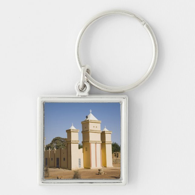 Mali, Bamako. Mosque, Bamako-Djenne Road Keychain (Front)