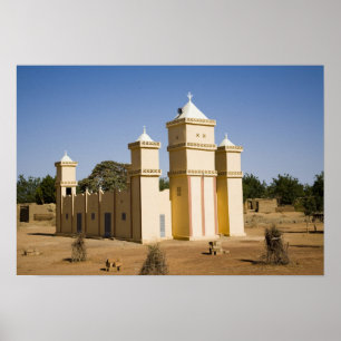 Mali, Bamako. Mosque, Bamako-Djenne Road Poster