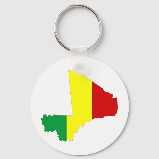 mali country flag map shape silhouette symbol keychain (Front)