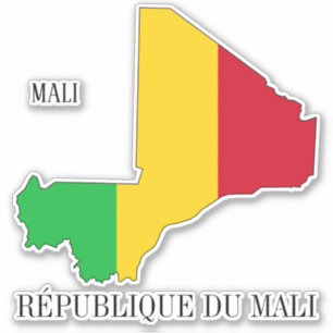 Mali Flag Map Patriotic