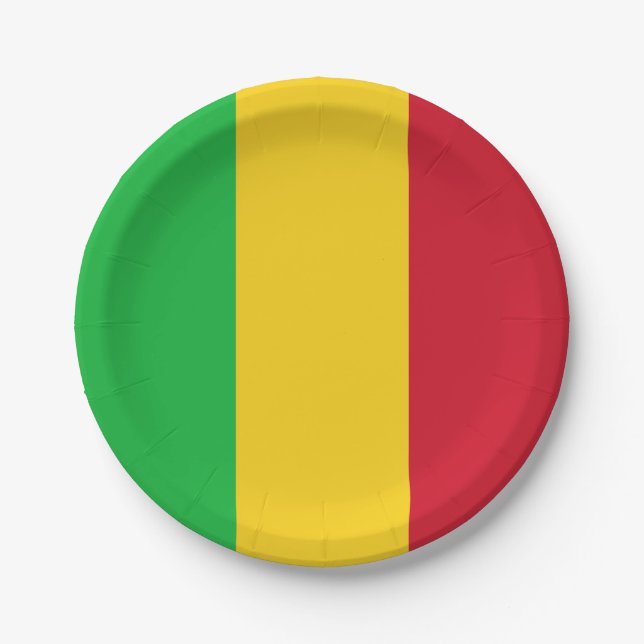 Mali Flag Paper Plate (Front)