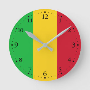 Mali Flag Round Clock