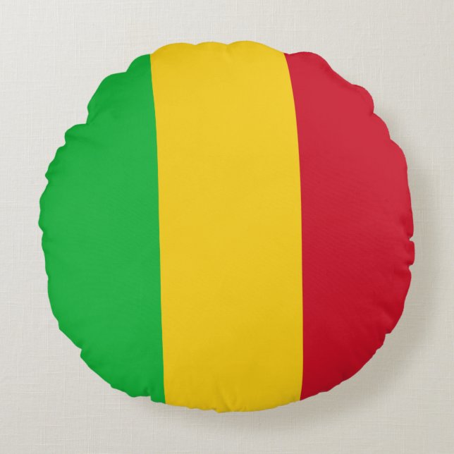 Mali Flag Round Pillow (Front)
