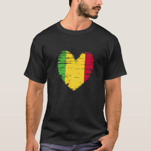 Mali Heart Malian Flag Malian Pride T-Shirt