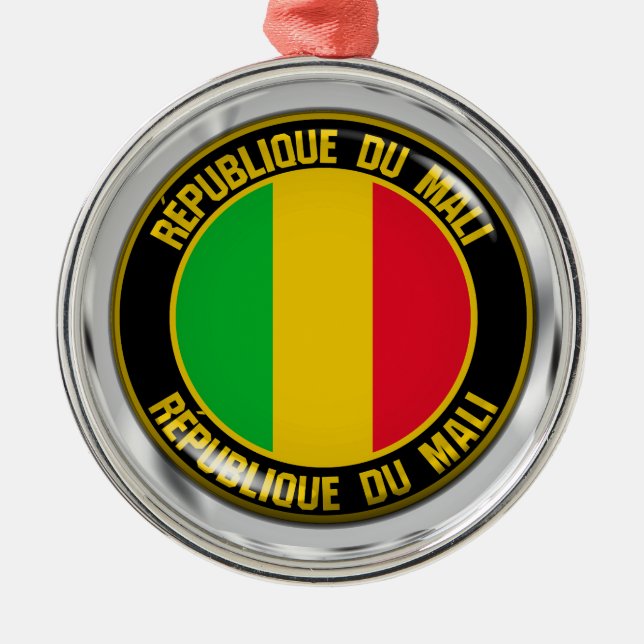 Mali Round Emblem Metal Ornament (Front)