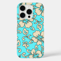 Malia Hibiscus Hawaiian Floral Aqua Cream 