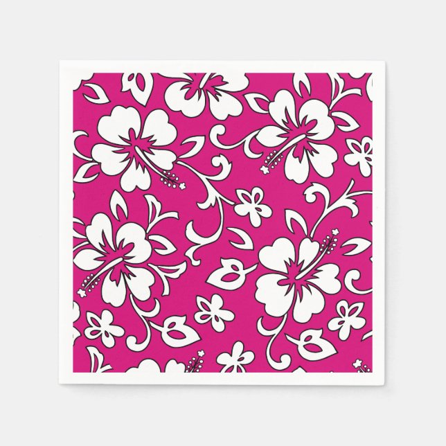 Malia Hibiscus Hawaiian Floral Napkin (Front)