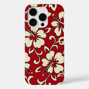Malia Hibiscus Hawaiian Floral Red and Cream iPhone 16 Pro Case