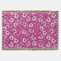 Malia Hibiscus Hawaiian Floral Throw Blanket