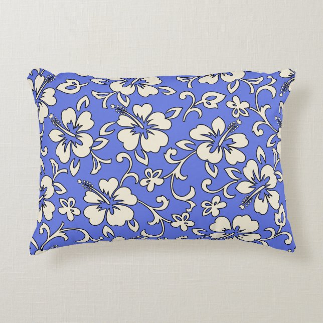 Malia Hibiscus Hawaiian Pareau Print Decorative Pillow (Front)