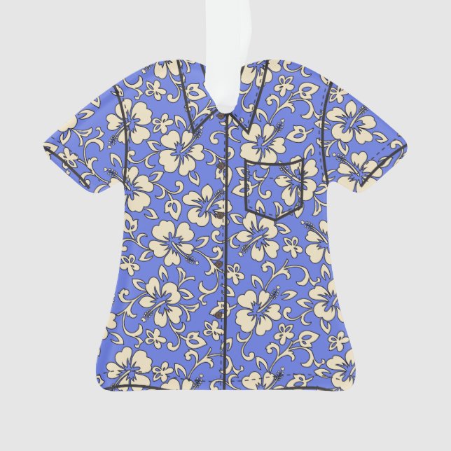 Malia Hibiscus Hawaiian Vintage Aloha Shirt Ornament (Front)