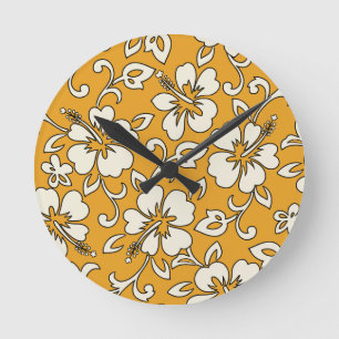 Malia Hibiscus Hawaiian Wall Clocks