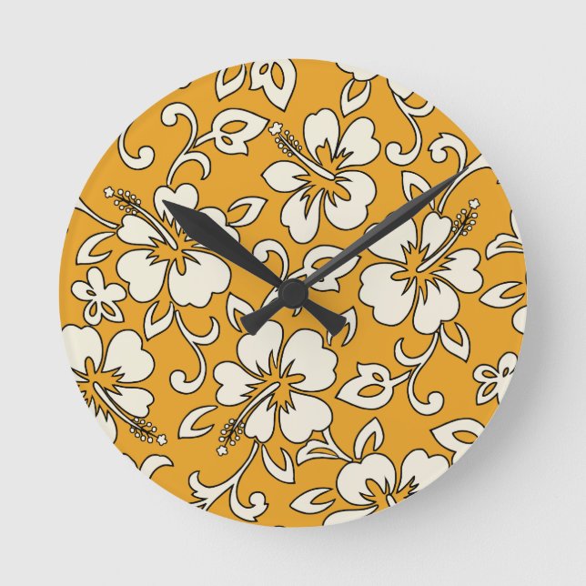 Malia Hibiscus Hawaiian Wall Clocks (Front)