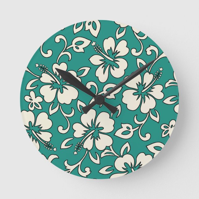 Malia Hibiscus Hawaiian Wall Clocks (Front)
