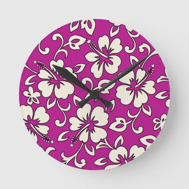 Malia Hibiscus Hawaiian Wall Clocks (Front)