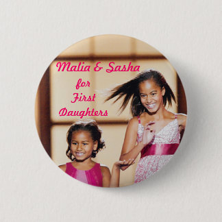 Malia & Sasha Obama for First Daughters 2 Inch Round Button