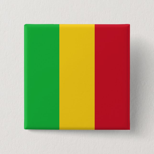 Malian Flag 2 Inch Square Button (Front)