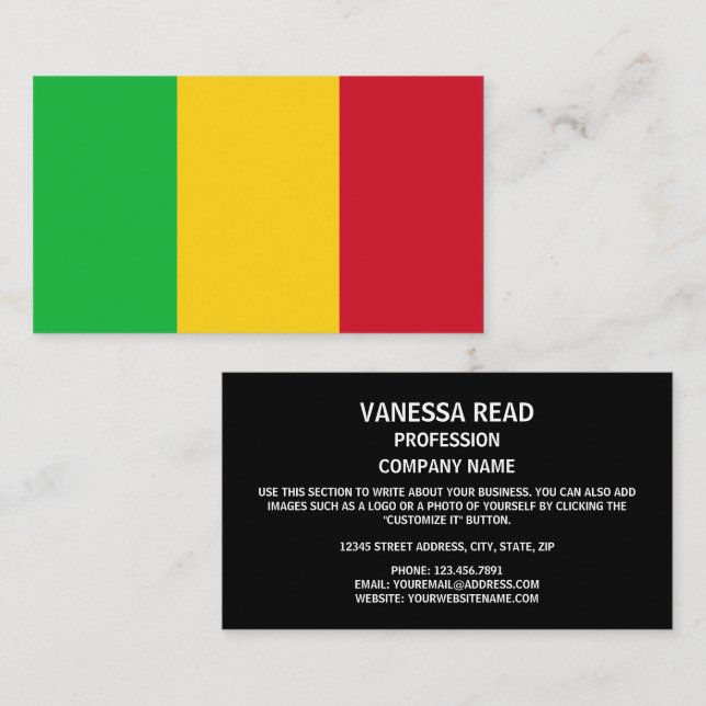 Malian Flag, Flag of Mali Business Card (Front/Back)