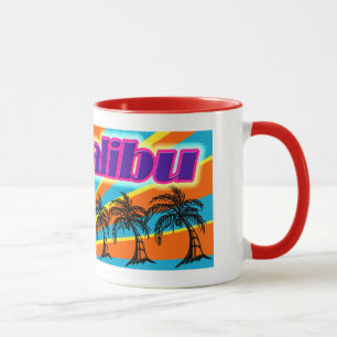 Malibu 5 Palm Trees Mug Cup