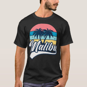 Malibu Beach California CA Vintage Retro Travel Va T-Shirt