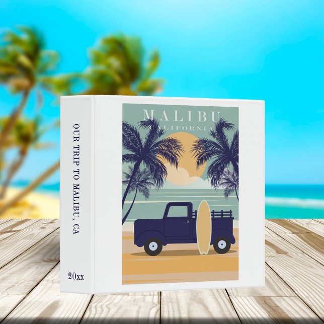 Malibu Beach California Travel Poster Scrapbook Binder (Creator Uploaded)