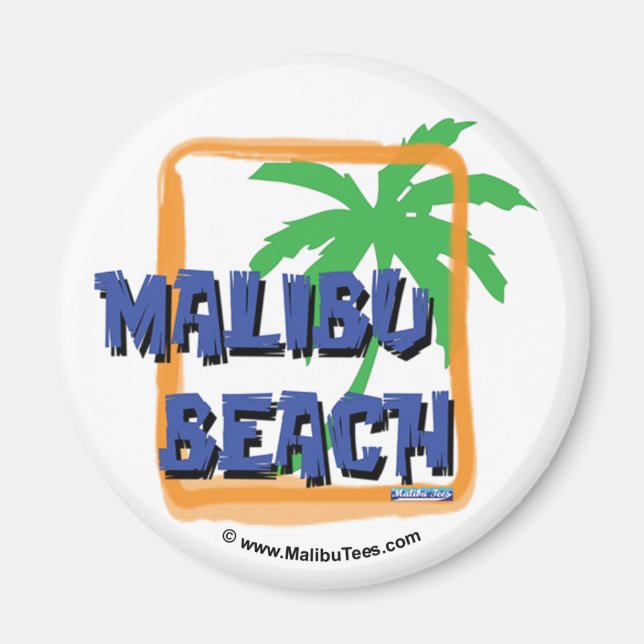 Malibu Beach Palm Tree Magnet (Front)