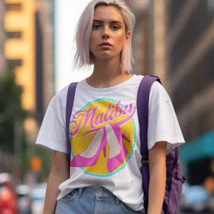 Malibu Beach Party Pink High Heels Retro T-Shirt