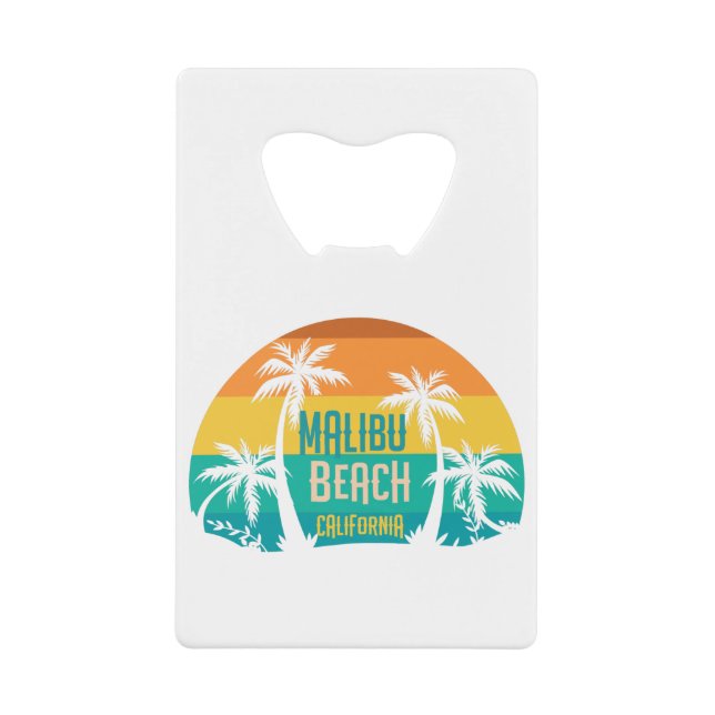 Malibu Beach Retro Credit Card Bottle Opener (Front)