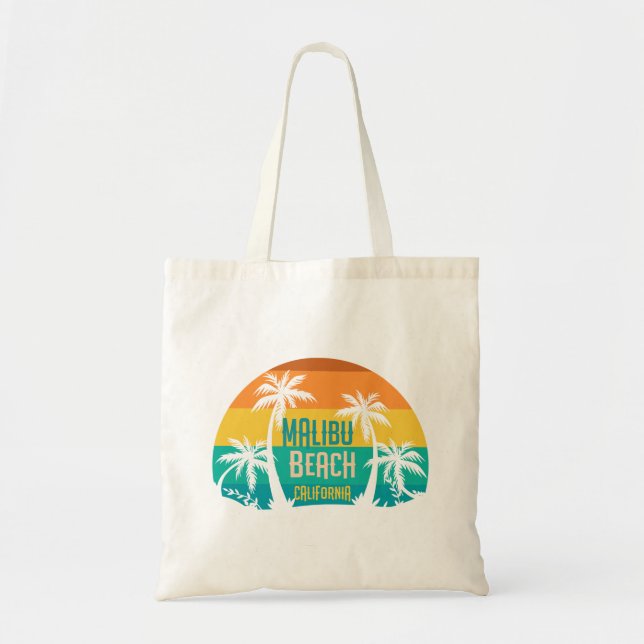 Malibu Beach Retro Tote Bag (Front)