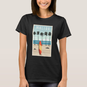 Malibu Beach Retro Vintage   Malibu Surf Board T-Shirt