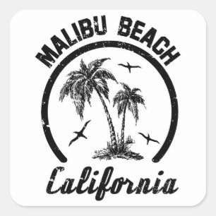 Malibu Beach Square Sticker