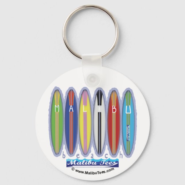 Malibu Beach Surfboards Keychain (Front)