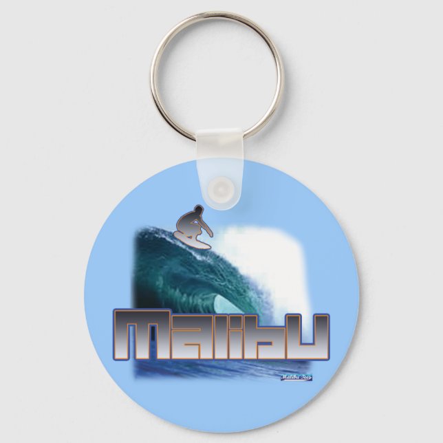 Malibu Beach Surfing Keychain (Front)