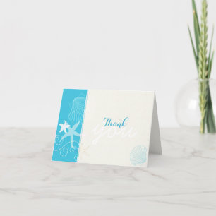 Malibu Blue & Ivory Beach Wedding Thank You Card