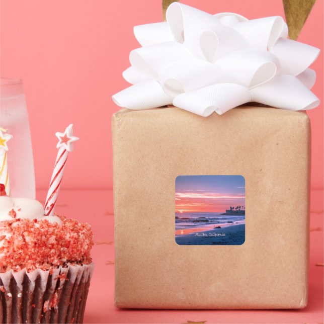 Malibu, CA picturesque photograph Square Sticker (Party)