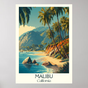 Malibu California Art Print   Exclusive Coastal Be