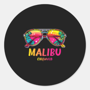 Malibu California Beach  Classic Round Sticker