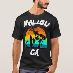Malibu California Beach Scenery with Female Surfer T-Shirt