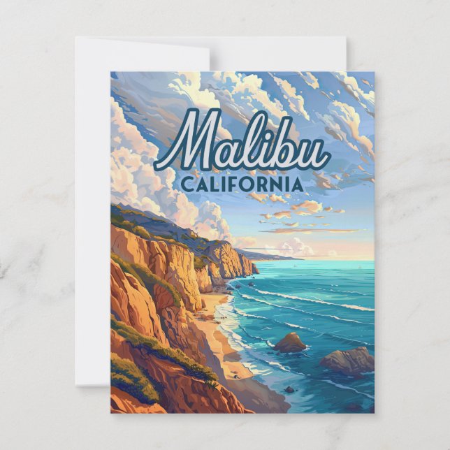 Malibu California Los Angeles Beach Card (Front)
