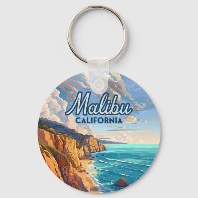 Malibu California Los Angeles El Matador Beach  Keychain (Front)