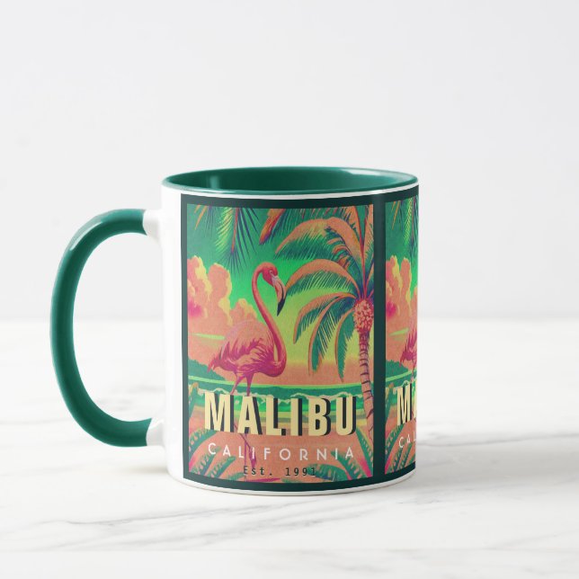 Malibu California Retro Flamingo Souvenirs 1950s Mug (Left)