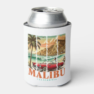 Malibu California - Sports Car Scenic Coastal View Can Cooler